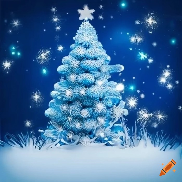 Blue and silver christmas tree decoration ideas