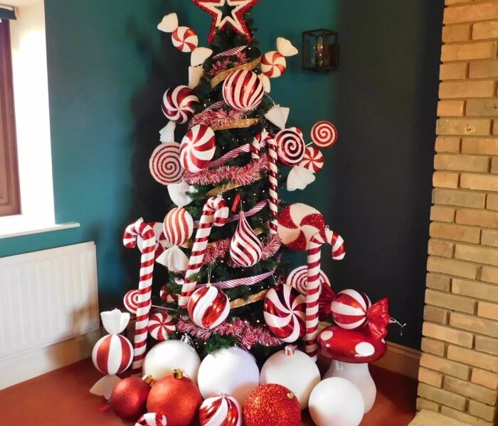 Candy cane christmas tree decoration