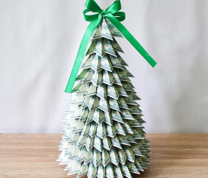 Christmas money box tree decoration