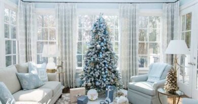 Blue christmas tree decoration ideas