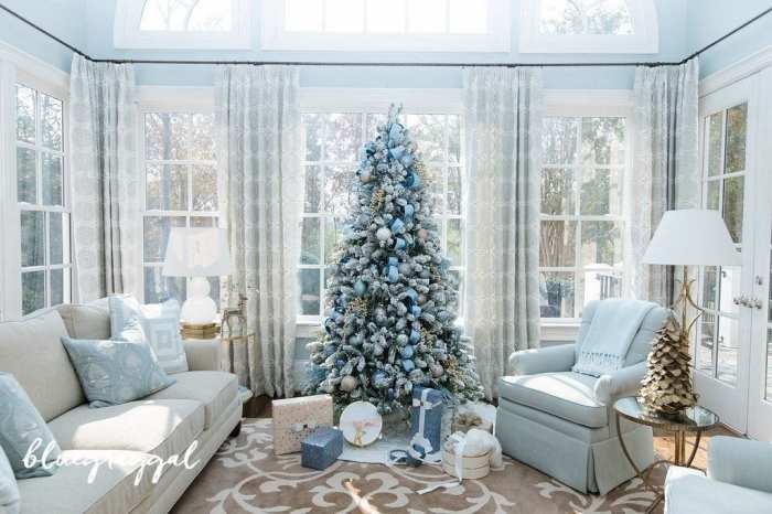 Blue christmas tree decoration ideas