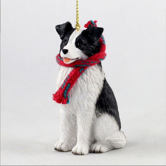 Border collie tree decoration