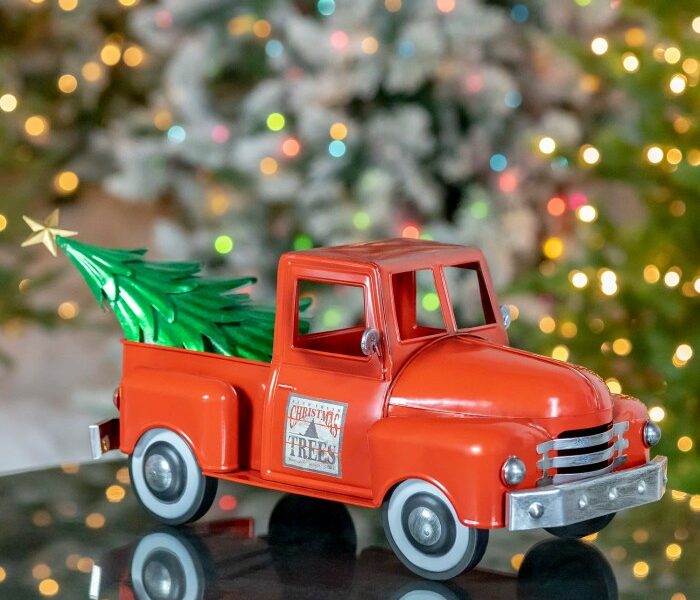 Christmas decoration truck with tree