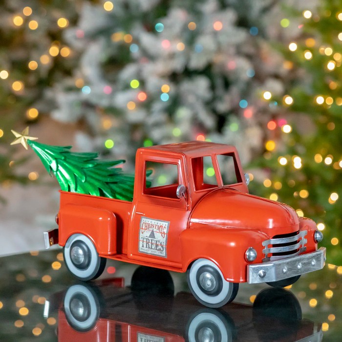 Christmas decoration truck with tree