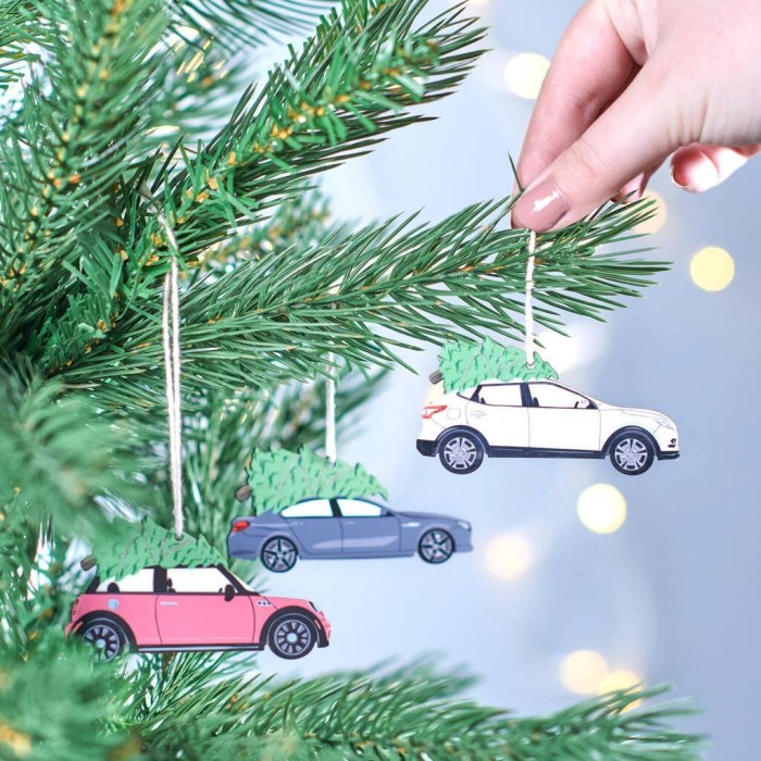 Tree decoration christmas car red retro notonthehighstreet