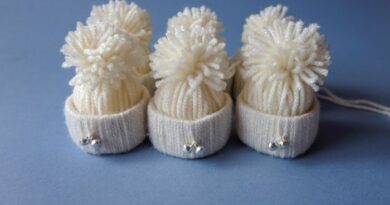 Bobble hat christmas tree decoration