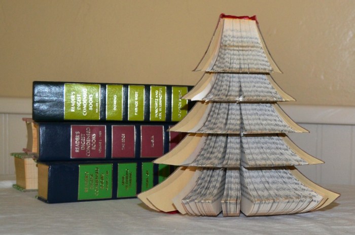 Books christmas tree decoration