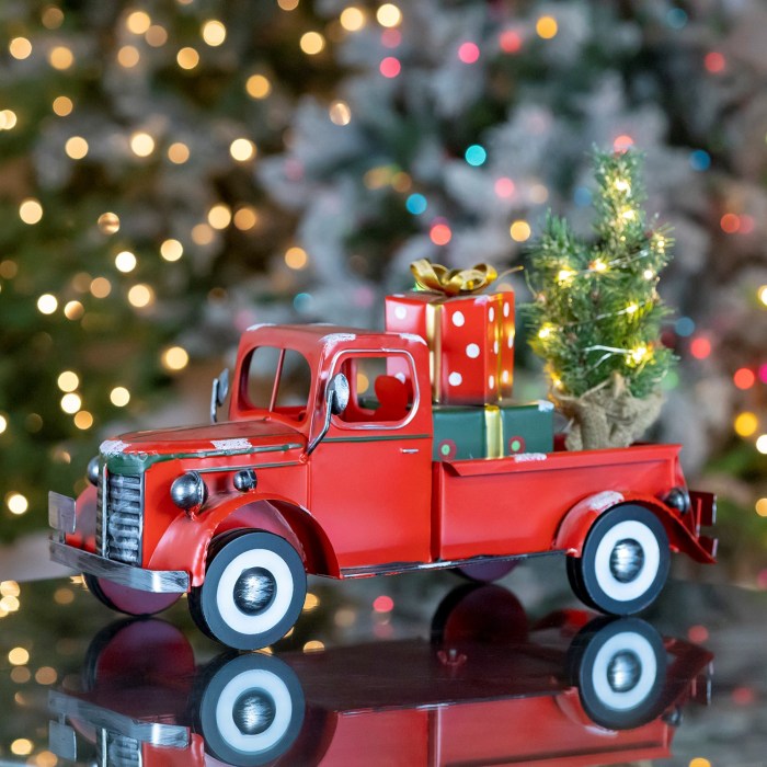 Christmas decoration truck with tree