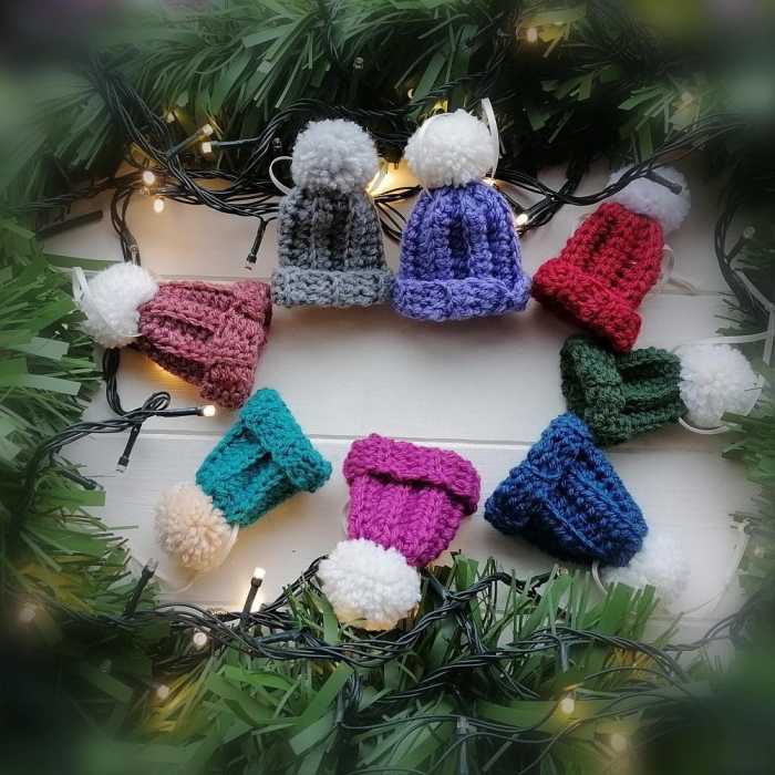 Bobble hat christmas tree decoration